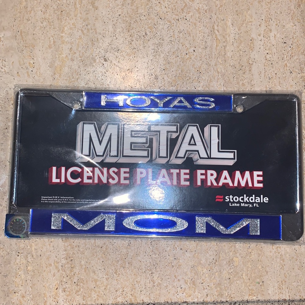Hoyas mom license plate frame. NWT Georgetown University